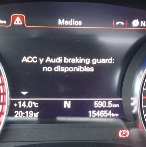 ACC y AUDI BRAKING GUARD: no disponibles